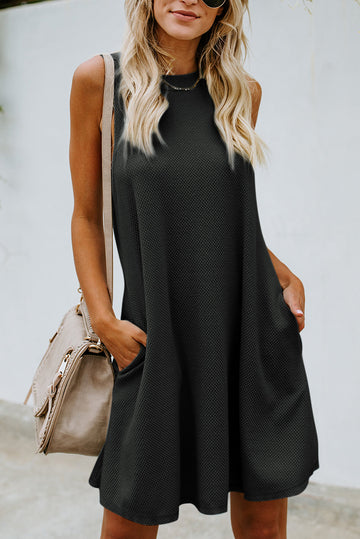 Crisscross Cut-out Back Knit Sleeveless Dress