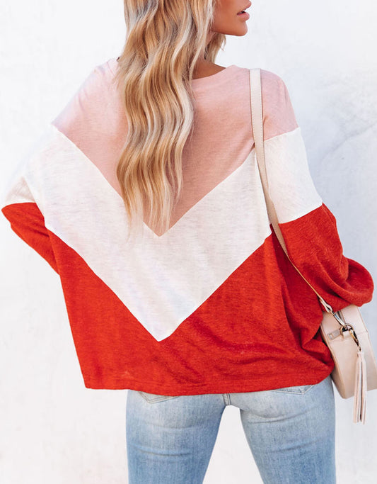 Orange Oversized Chevron Knit Top