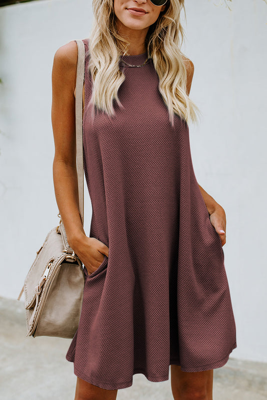 Crisscross Cut-out Back Knit Sleeveless Dress