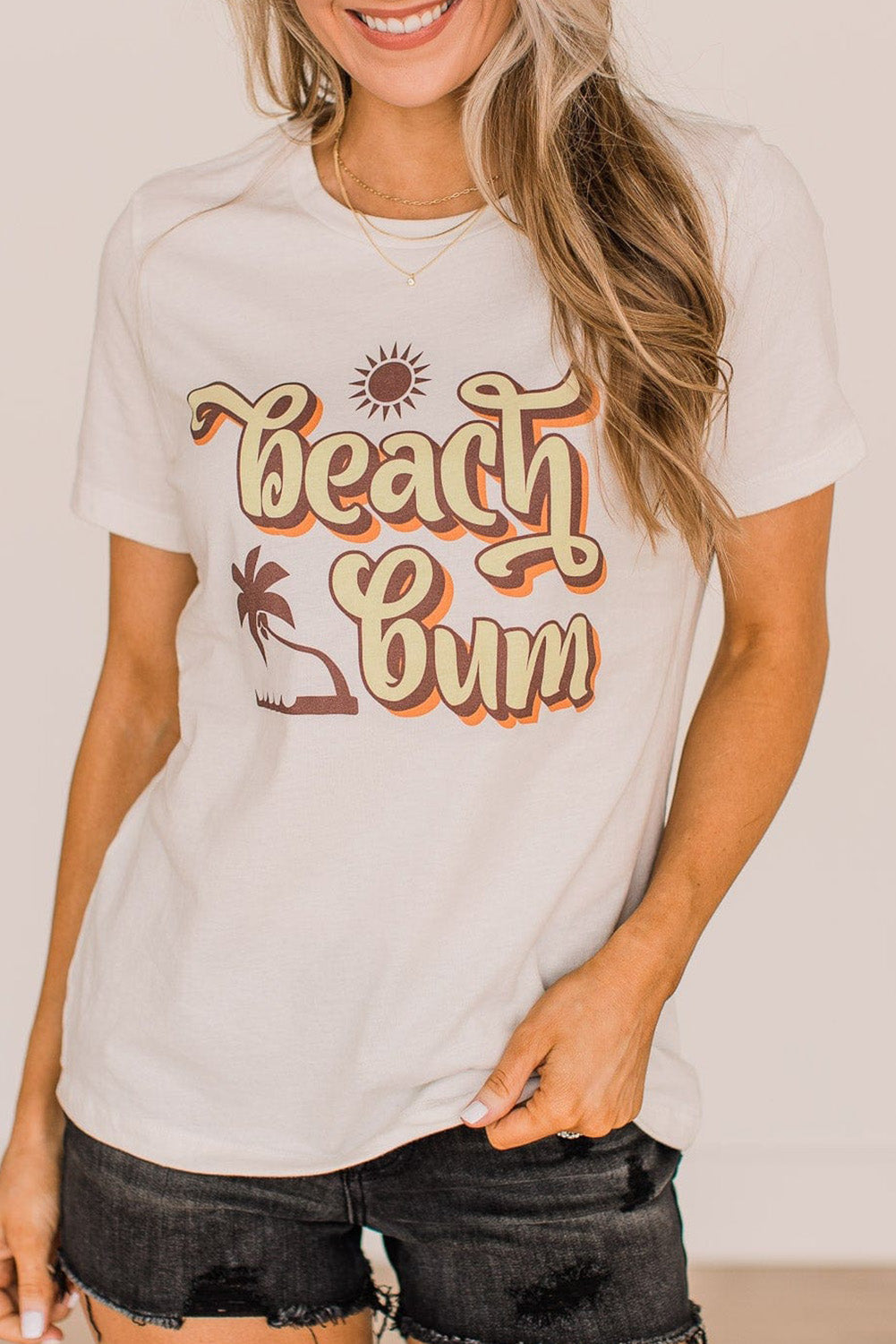 White Beach Bum Graphic Tee