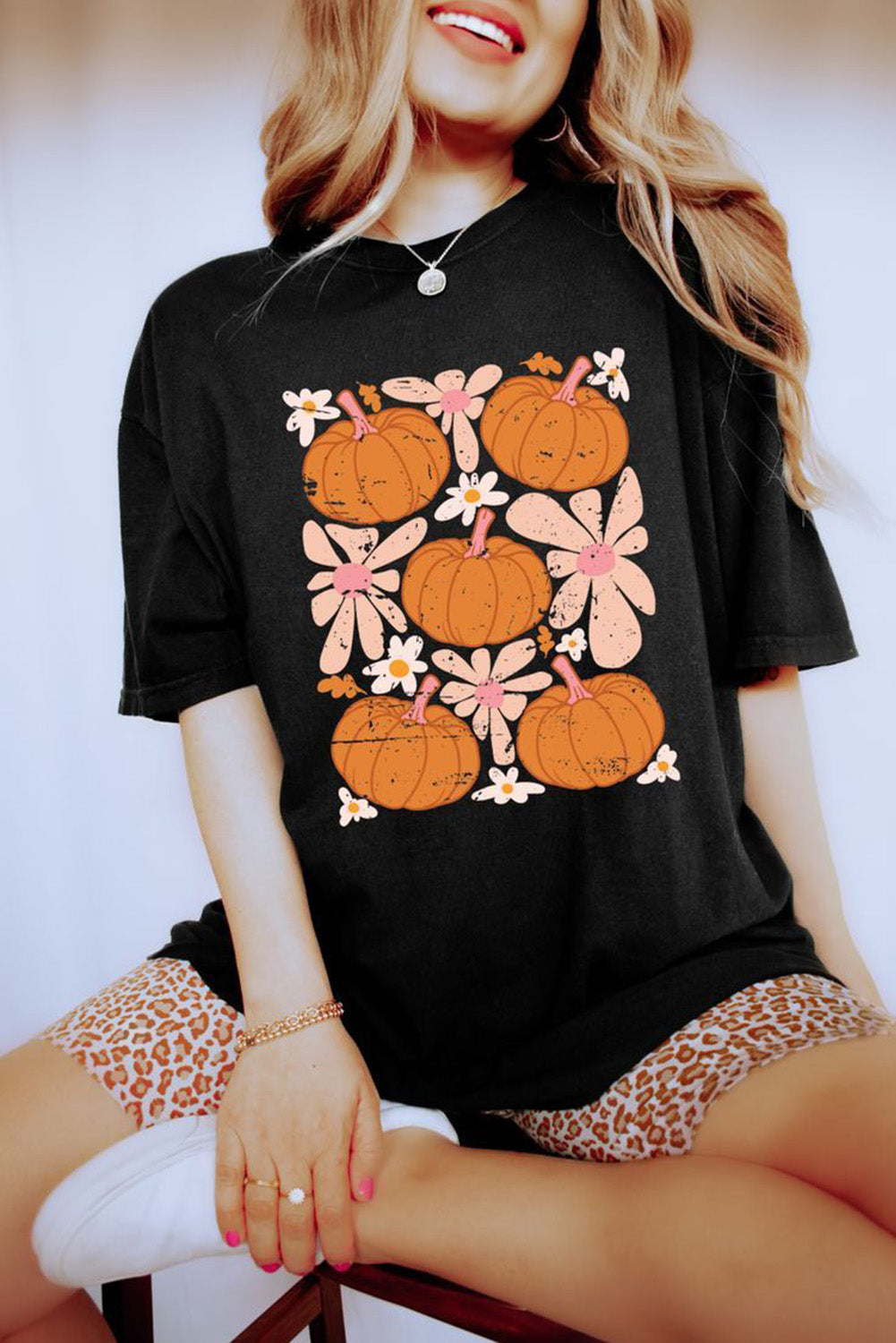 Pumpkin Flower Square Graphic Tee