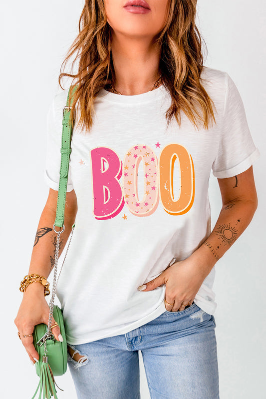 Halloween BOO Letter Graphic T-shirt