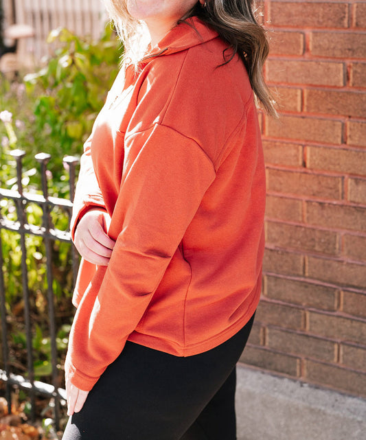 O-ring Zipper Pocketed Plus Size Sweatshirt