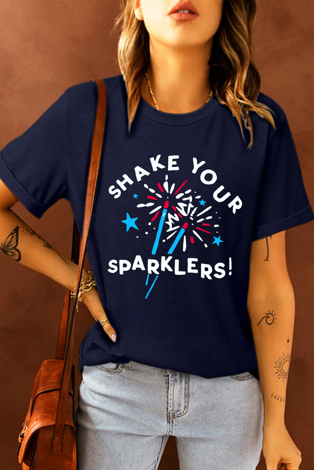 Shake Your Sparklers Graphic Print Short Sleeve T Shirt