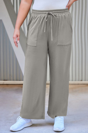 Plus Size Pocketed Wide Leg Pants