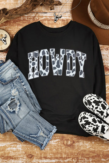 Black Cow HOWDY Graphic Pullover Sweatshirt