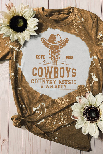 Casual WHISKEY COUNTRY MUSIC Graphic Tee