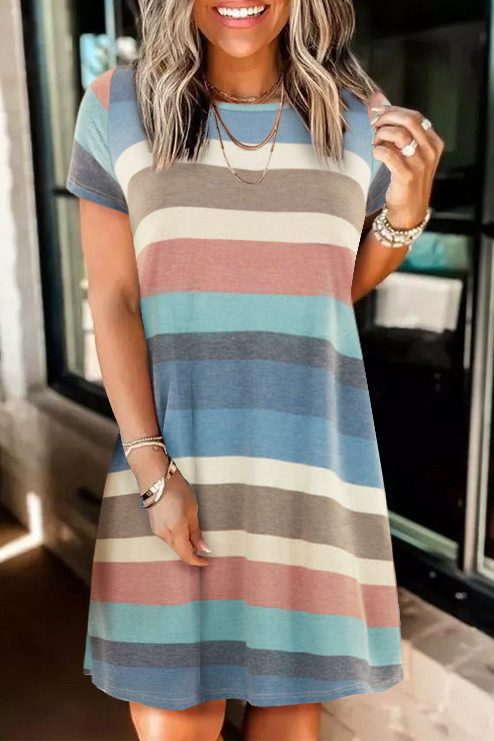 Striped Pocket Mini Dress