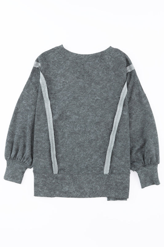 Expose Seamed Washed Split Plus Size Sweatshirt