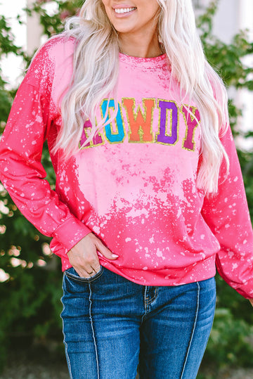 Glitter HOWDY Graphic Western Tie Dye Sweatshirt